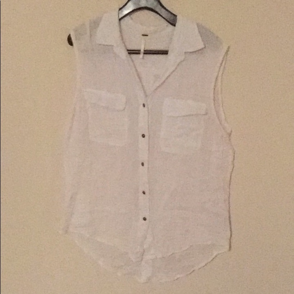 Free People white button up tank